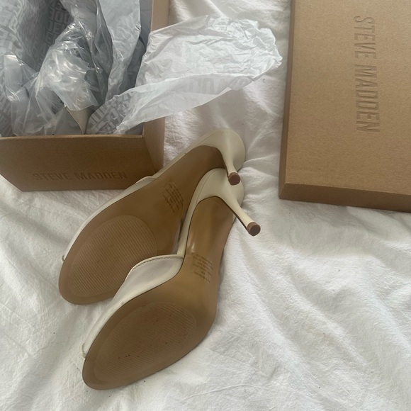 New Steve Madden Priya Mesh Ivory Heels US 8 - Picture 7 of 11